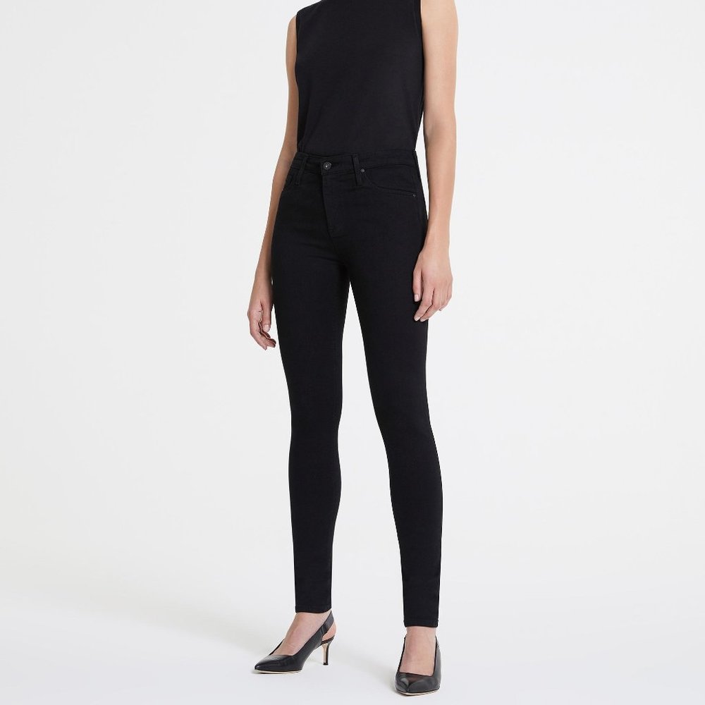 AG Farrah High Rise Skinny Ankle Black Jeans 26